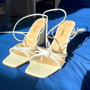 Sylvia Snake Lace Up Wedges size 9 *never worn*